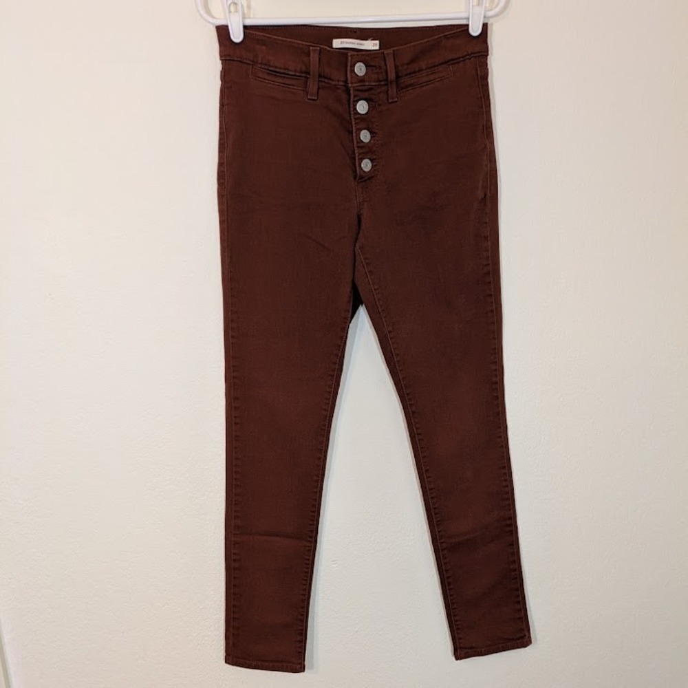 Levi's 311 Shaping Skinny Jeans Red Tab‎ Button Fly Mid Rise Women's 28 Brown